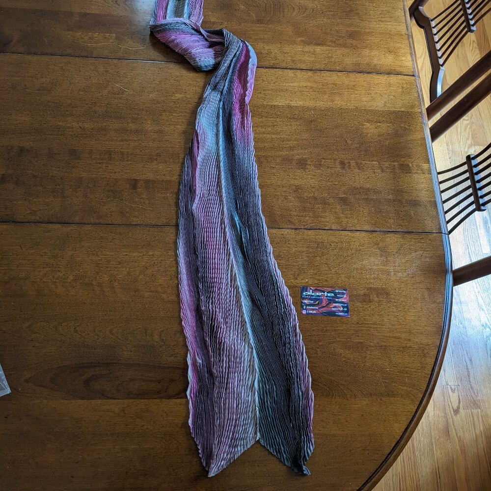 Scarf-  hand painted, hand pleated silk NWT